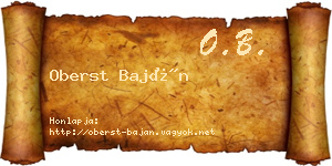 Oberst Baján névjegykártya